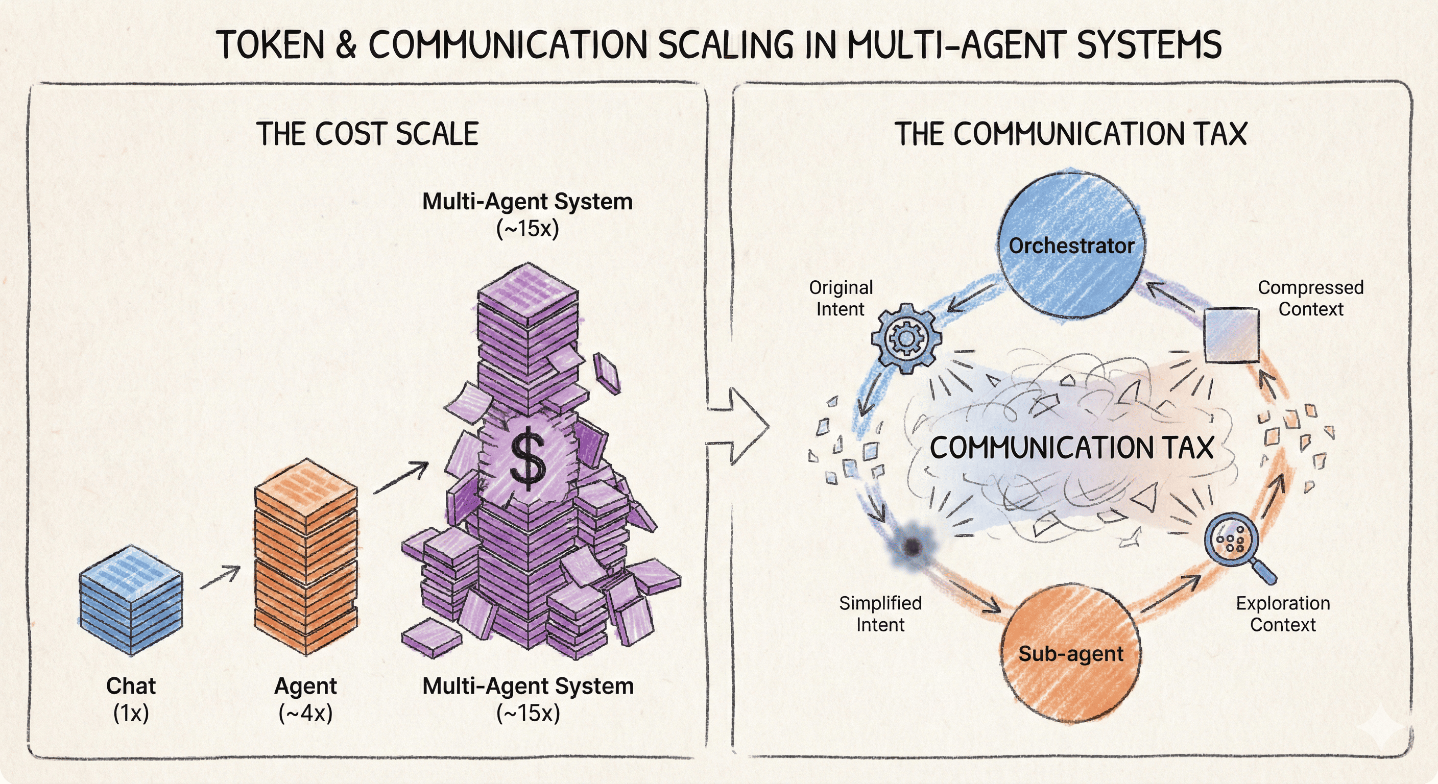 Relationship between Token budget and communication tax